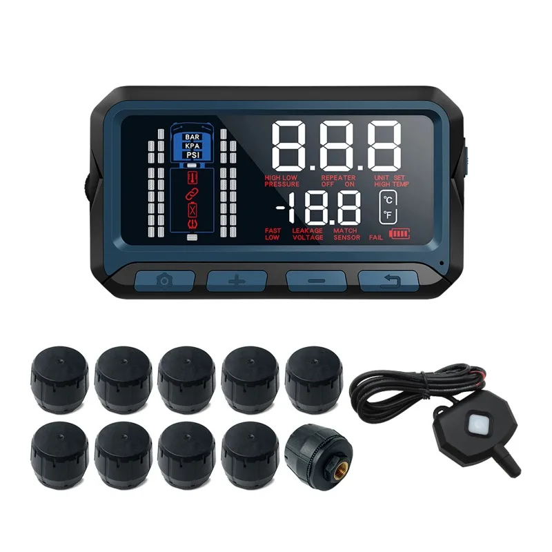 Factory Direct Wireless TPMS Solar Power Tire Pressure Monitoring System RV Truck TPMS Support up to 36 tires