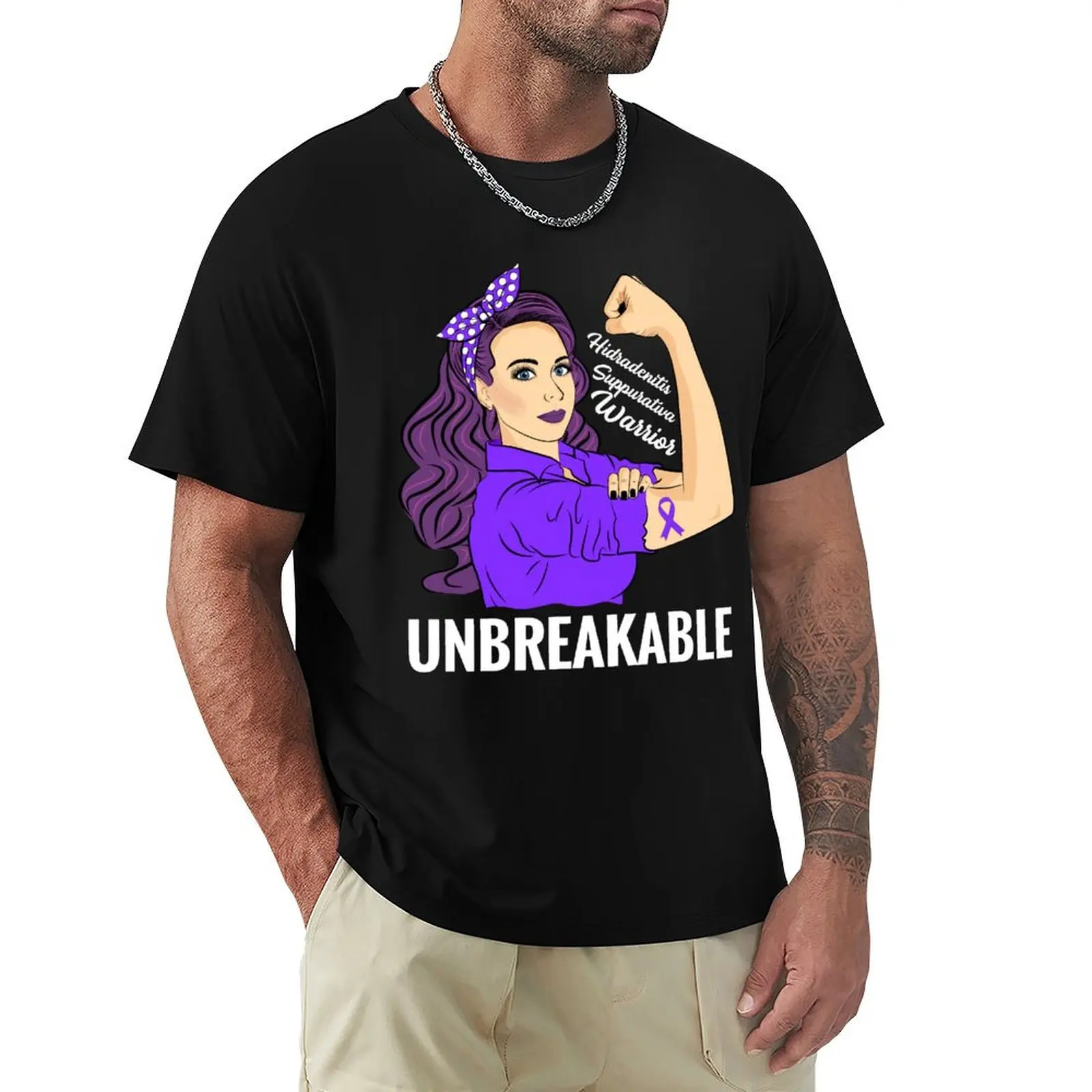 

Hidradenitis Suppurativa Awareness HS Warrior Unbreakable T-Shirt sublime rapper graphic tees Men's t-shirt