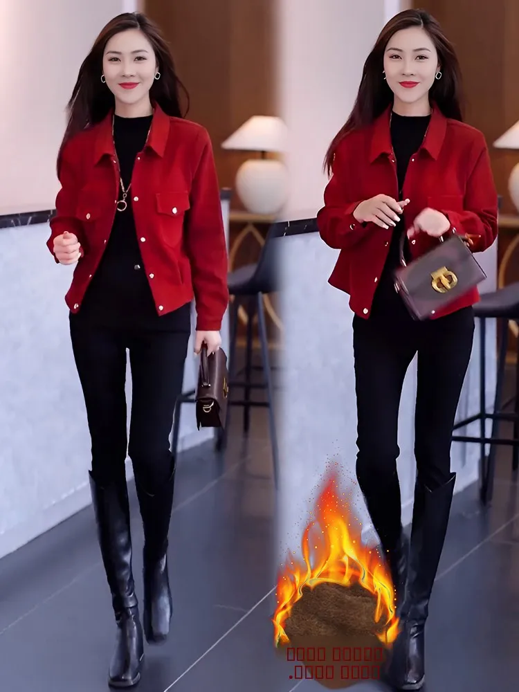 Elegancki płaszcz z podszewką, ocieplany, z krótkim rękawem, damski, zimowy, nowy model 2026, dojazdy do pracy, długi płaszcz.