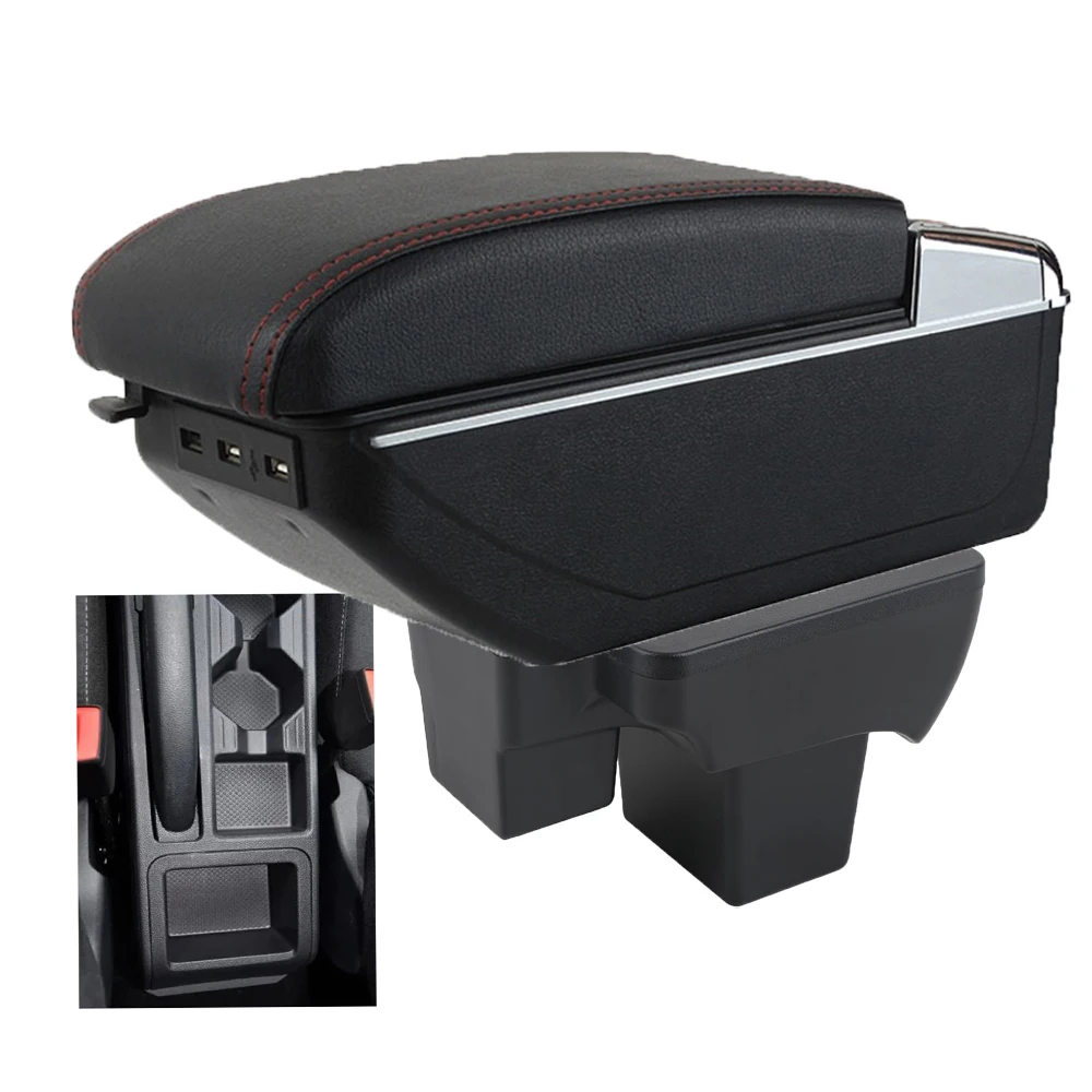 

Arm Rest For Volkswagen VW Polo Armrest Box Center console central Store content Storage with cup holder ashtray USB interface