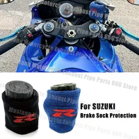 Para Suzuki GSXR 600 750 1000 GSX GSX-R750 tapa de depósito de líquido de frenos delantero de motocicleta cubierta calcetín protección
