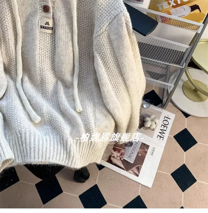 Lazy Style Loose Hooded Sweater Sweatshirt Women's Outerwear 2024 Autumn and Winter New Loose Explosive Thick Korean Knitted Top