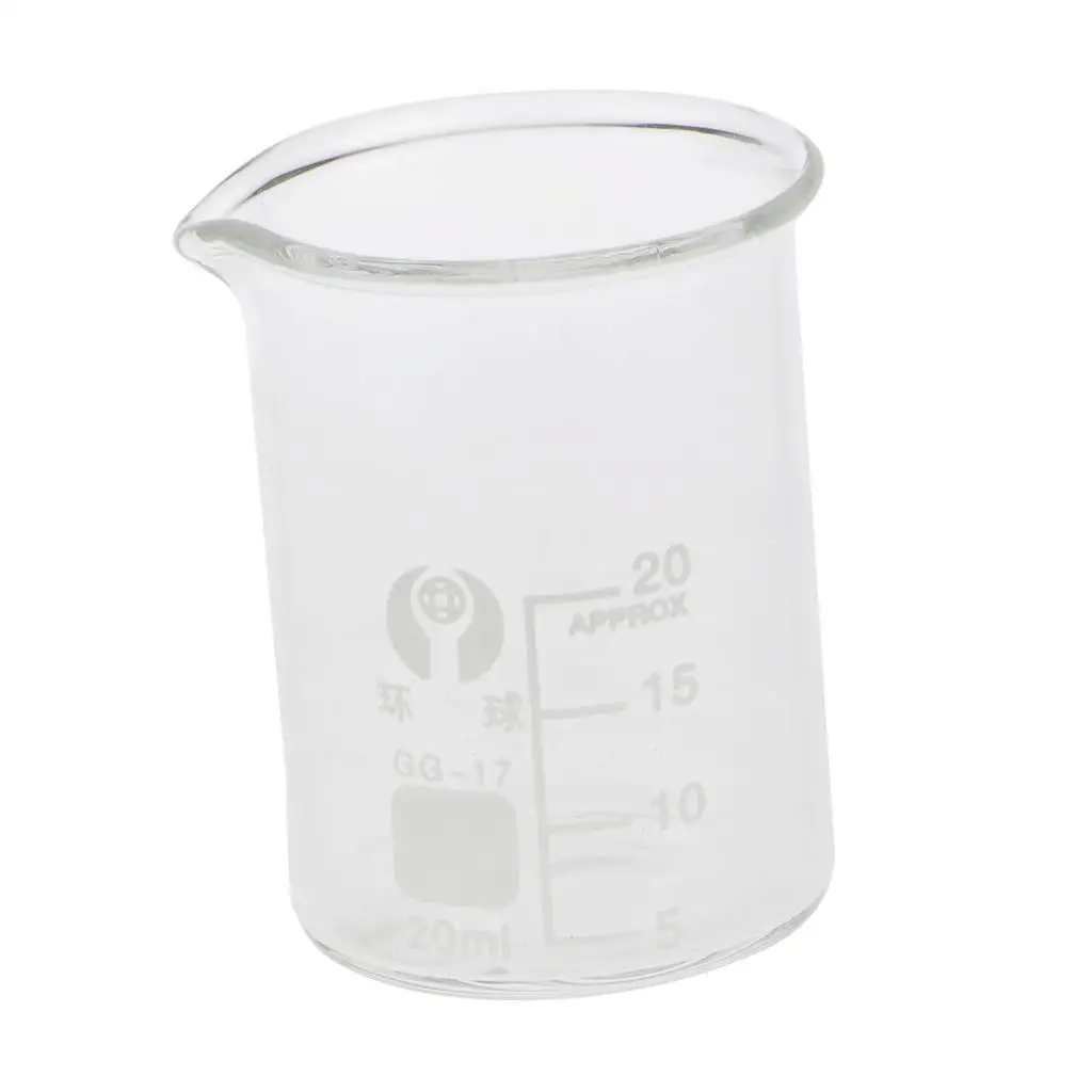 Transparent Borosilicate Graduated Beaker Lab Measuring Glass for Sample Testing and Cooking Glass Use
