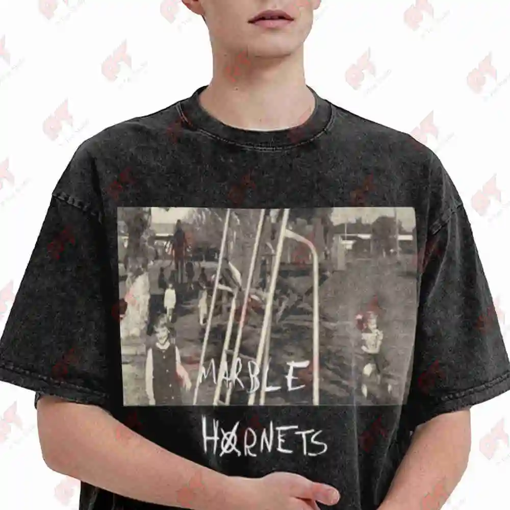 Marble Hornets Slenderman Sighting Vintage Washed Tee Pure Cotton T-Shirt