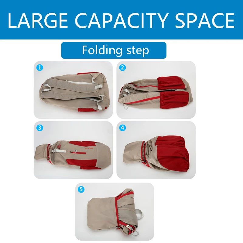 حقيبة ظهر خفيفة الوزن للاستخدام الخارجي، حقيبة للمشي لمسافات طويلة قابلة للطي، حقيبة ظهر لركوب الدراجات والجري، حقيبة ظهر للسفر للرجال والنساء #5