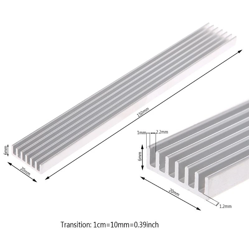 

1PC 150*20*6mm Aluminum Heatsink Strip Cooling Computer Electronic Radiator Cooler SSD Heat Sink