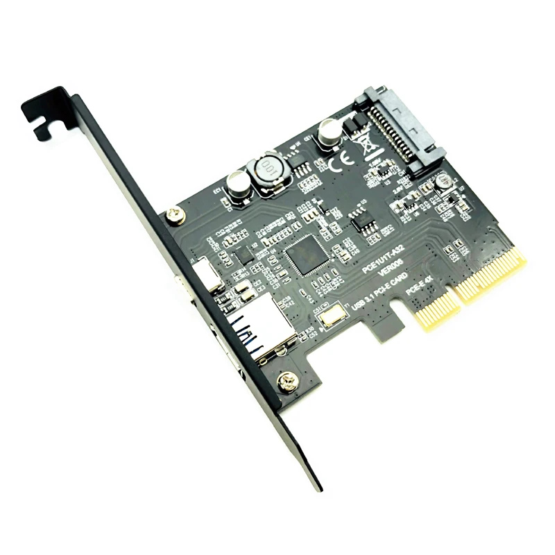 Tarjeta de expansión PCIe USB 3,1 tipo C A USB3.1 GEN 2 10gbps, USB tipo C + USB 3,0 tipo A, tarjeta elevadora PCI Express x4, adaptador USB