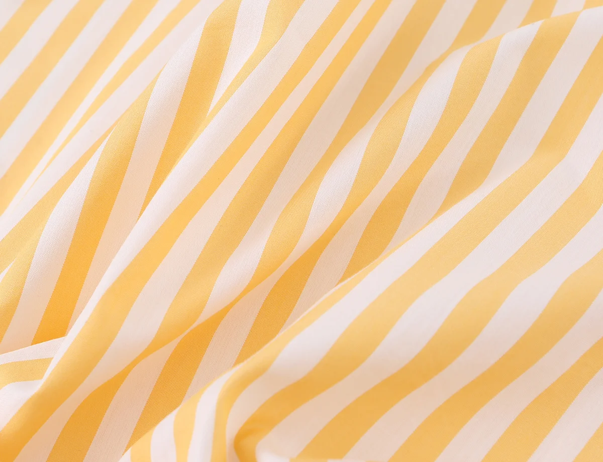 HH Damen Sommer Gelb-Weiß Gestreiftes Neckholder-Top mit Schleifenkragen Ärmellose Bluse mit Bubbel-Saum, Lässige Strand- und Alltagskleidung – Detail 9