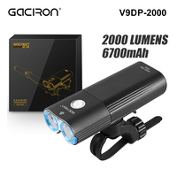 GACIRON V9DP-2000 Headlight 2000 lumens Bicycle Front light Waterproof USB Rechargeable 6700mAh Bike light Accessories