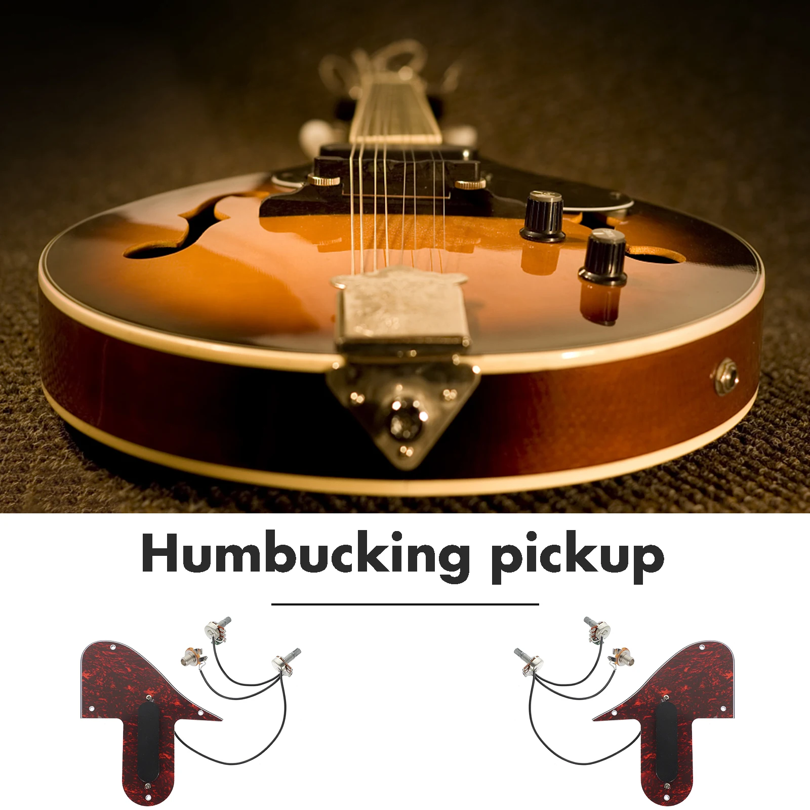 

Red Tortoise Mandolin Assembly 15.20*13.05*0.25Cm Pvc Guitar Scratch Plate Pickup Double Coil For