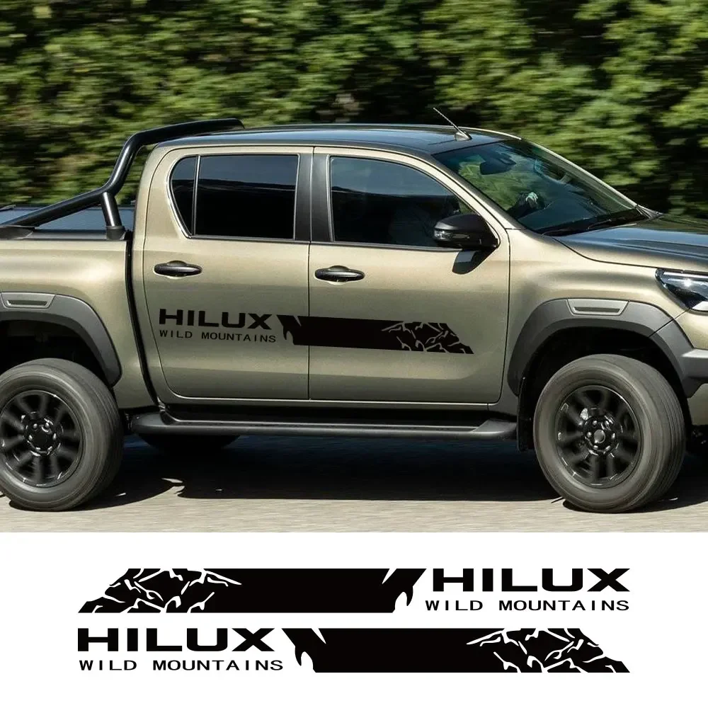 Pickup Door Side Stripes Sticker For Toyota Hilux Vigo Revo Truck Wild Mountains Vinyl Decor Covers Car Decals Auto Accessories