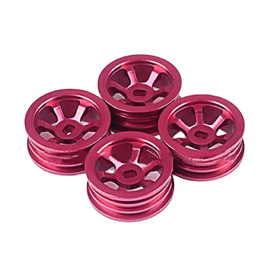 E-star Hub 4Pieces Metal Wheel Rim Drift Tire Tyre for Wltoys 284131 K969 K979 K989 K999 P929 P939 Kyosho Mini-Z 1:28 RC Car Upg