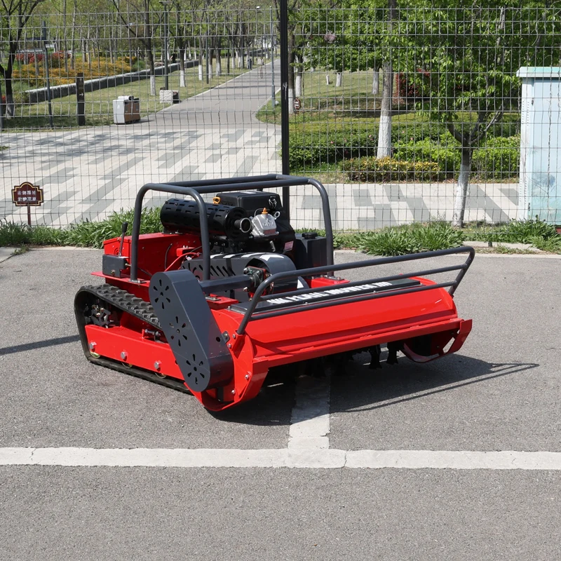 

Customized Self Propelled Remote Crawler Mower Farm Clearing Weeder Villa Garden Lawn Trimming Shredder flail mower