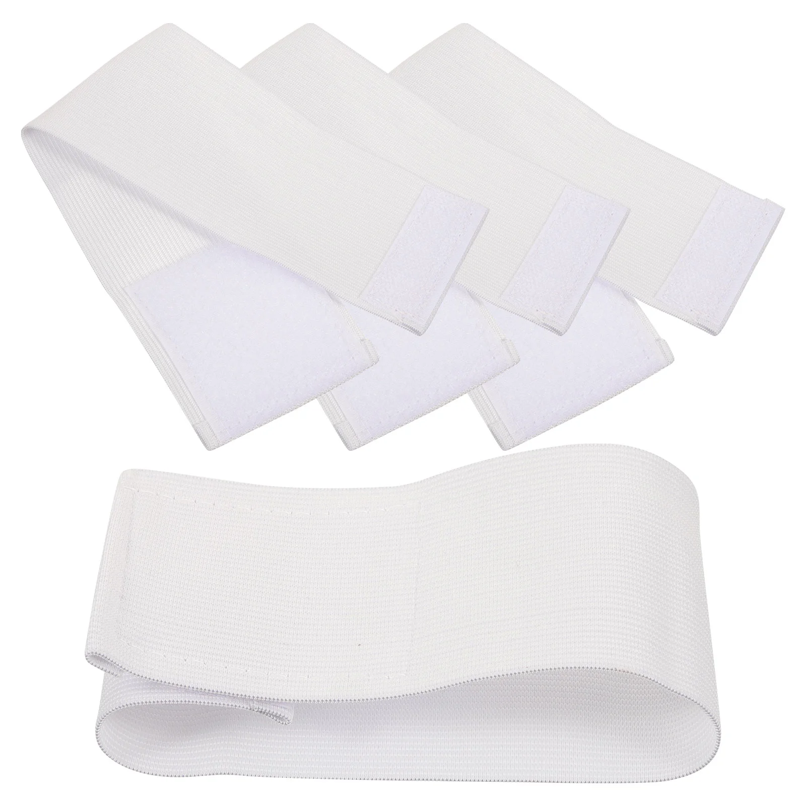 4 Pcs White Armband Football Mourning Multi-purpose Team Sports DIY Blank Bands for Soccer Supply Portable