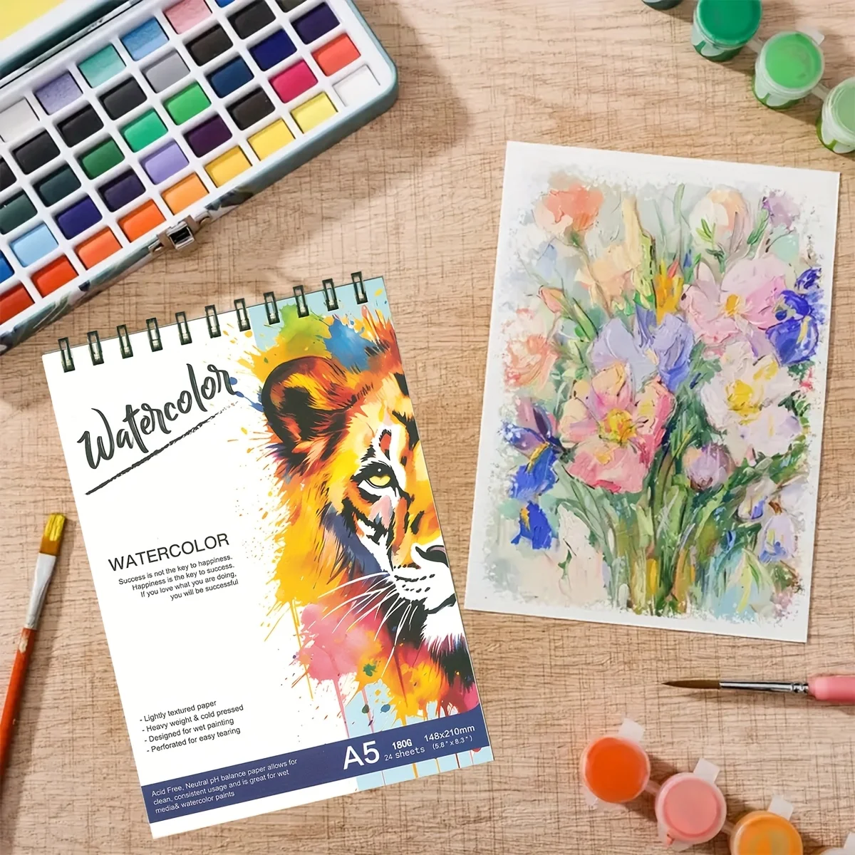 

Spiral Watercolor Sketchbook A5/A4 Spiral Bound Art Book Thick Pages Heavy Duty Binding for Artists Students Gift Drawing Pad