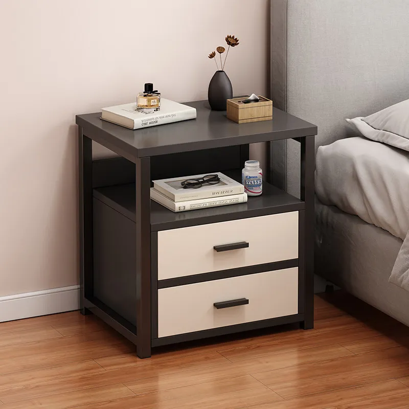Wrought Iron Bedside Table 2026 New Light Luxury High-end Creative Home Bedroom Rack Small Storage Storage Cabinet