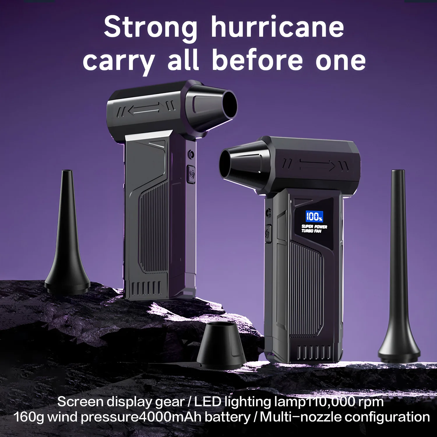 مروحة Warmco المحمولة المحمولة، مروحة تربو صغيرة قوية بقدرة 4000 مللي أمبير في الساعة، 110000PRM عالية السرعة قابلة لإعادة الشحن عبر USB للسفر والخارج #3