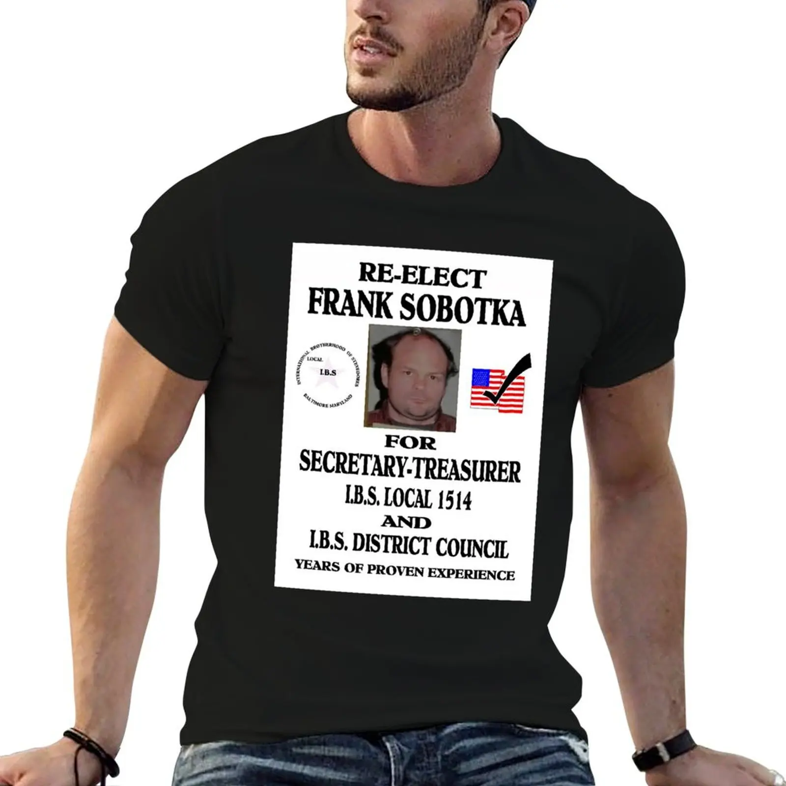 RE-ELECT FRANK SOBOTKA T-Shirt Art Pattern Printed Casual Top