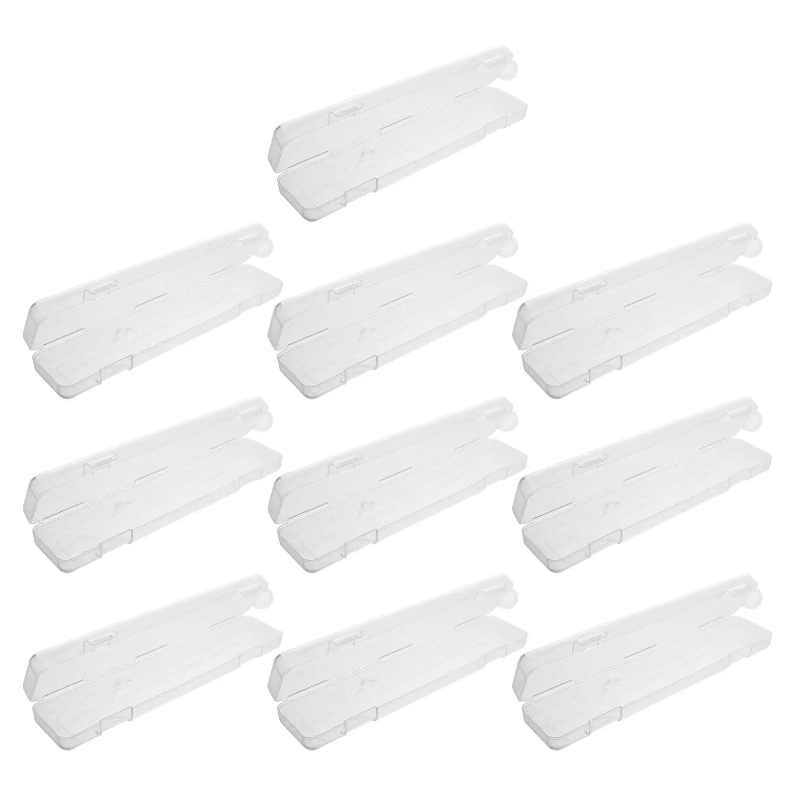 

10Pcs Toothbrush Case Travel Organizer Lightweight Portable Storage Box Hanging Loop Clear Plastic Container for Bathroom School