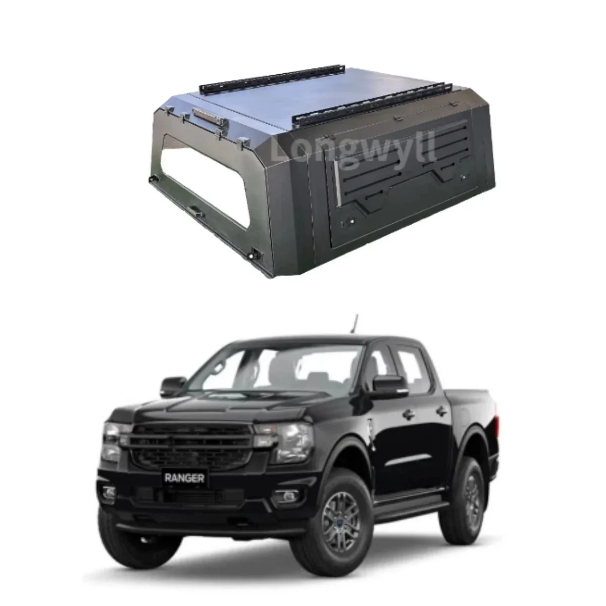 KQX Aluminum Pickup Truck Canopy for  Ranger XLS Waterproof Anti-Rust SmartCap Heavy-Duty Truck Bed Camper Shell Locking Tailbox