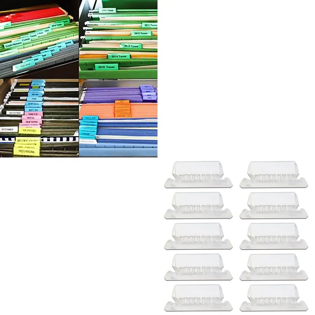 

Set of 10 Hanging Files 2 Inch Plastic Folder Label for File Folder Organize