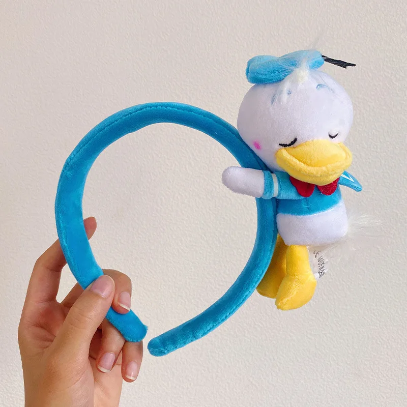 Disney Plush Fashion Donald Duck Ears Hairband Women Cute Daisy Mickey Headband Girl Soft LinaBell Hair Accessories Kids Friends