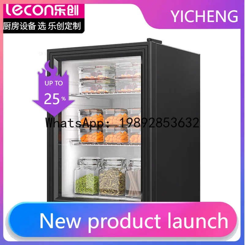 QQ Commercial lockable food sample cabinet for cafeterias, restaurants, and beverage refrigerated display showcase