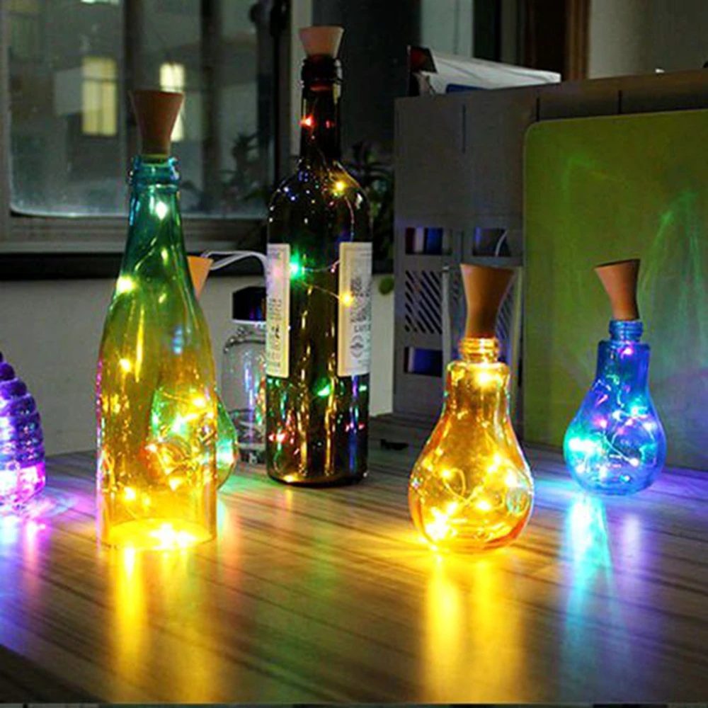 Guirxiété lumineuse dégradée à piles pour bouteille de vin, liège, pot, fête de bricolage, cadeaux de mariage, décoration de bar, 10 paquets