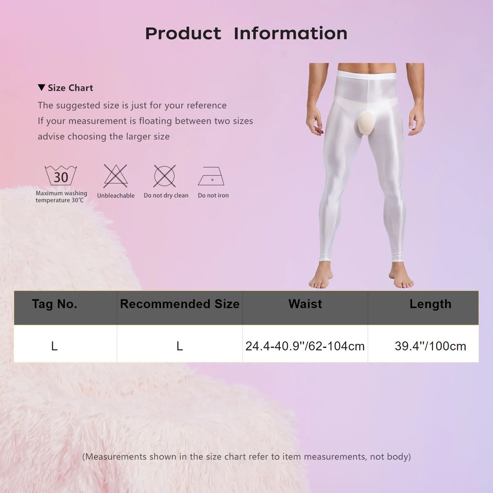 Mens Lingerie Glossy Stretchy Open Crotch Leggings Solid Color Elastic Waistband Skinny Pants Crotchless Thermal Underwear