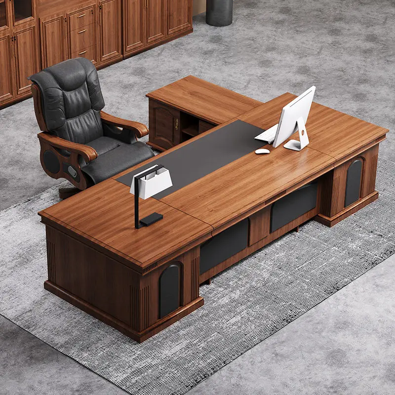 Wooden Executive Office Desk Executive Computer Lshaped Storage Office Desk Long Luxury Escritorio Oficina Unique Furniture