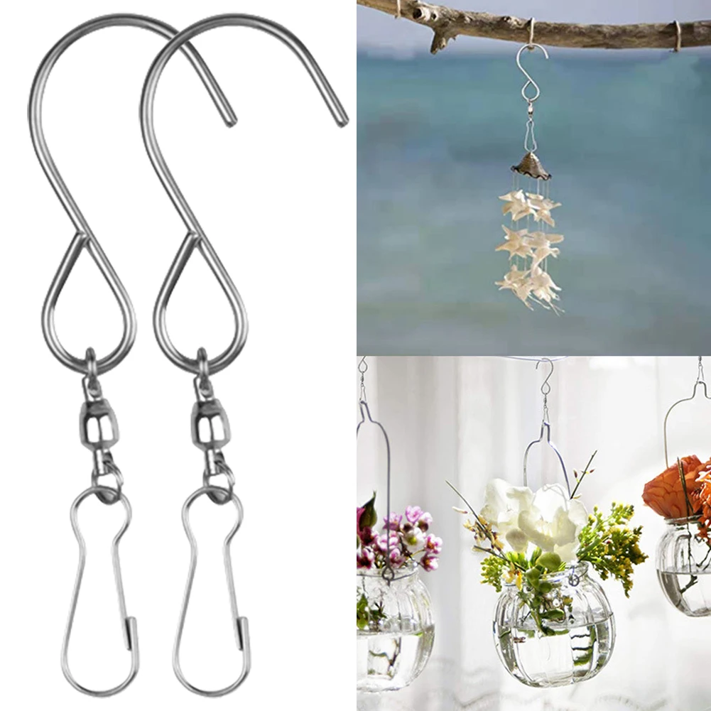 

10/20Pcs Swivel Hooks Clips Stainless Steel Rotating S Hooks S Hanging Hooks for Hanging Crystal Twister