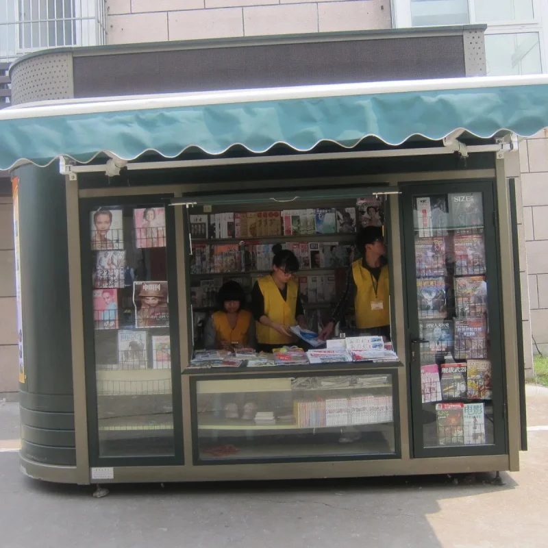 custom.Hot Food Kiosk and Van High Quality Steel Structure Supermarket Office House Entry Sale