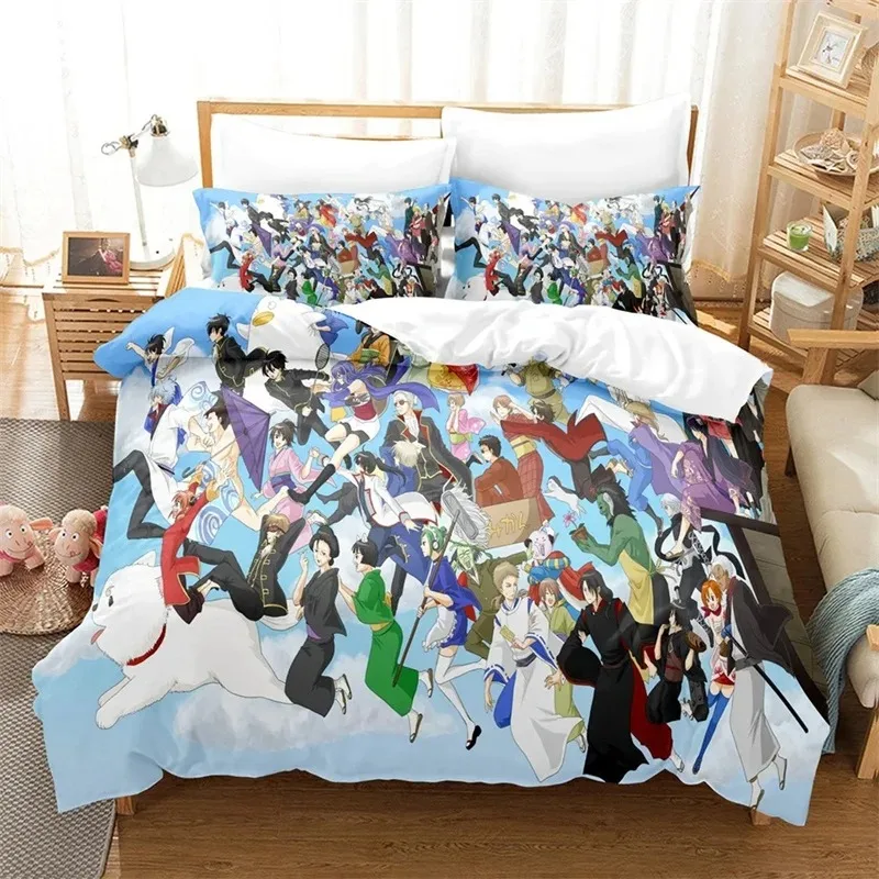 3D Print Anime GINTAMA Gintoki Bedding Set Boys Girls Twin Queen King Size Duvet Cover Pillowcase Bed boys Teen Adults