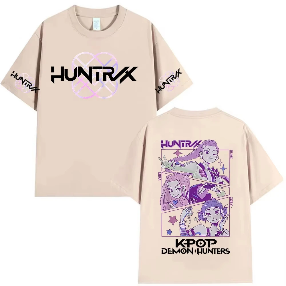 Limitata K-pop Demon Hunters 2025 Film Graphic T Shirt Uomo Donna Estetica Moda Retro Cotone Manica corta T-shirt Streetwear