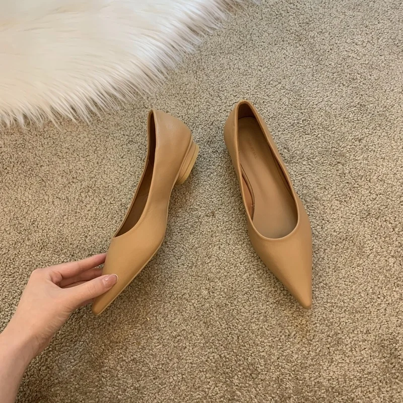 2023 Soft Comfortable Women Shoes New Fairy Soft Leather Flat-heeled Shoes Grandma Shoes Al-lmatch Small Leather Shoes Mujer