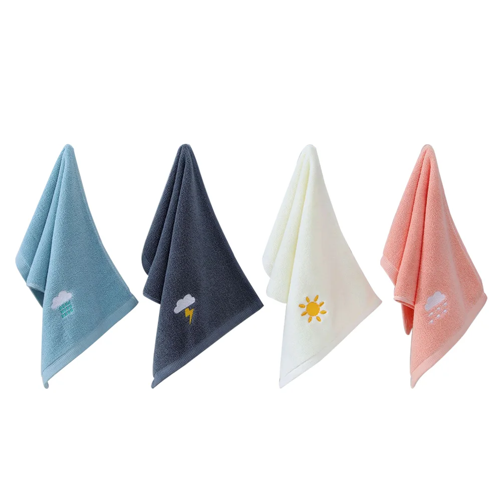 

4 Pcs Kids' Towel Baby Towels Bath Absorb Water Newborn Washcloths Burp Girl Cotton Bathroom Hand