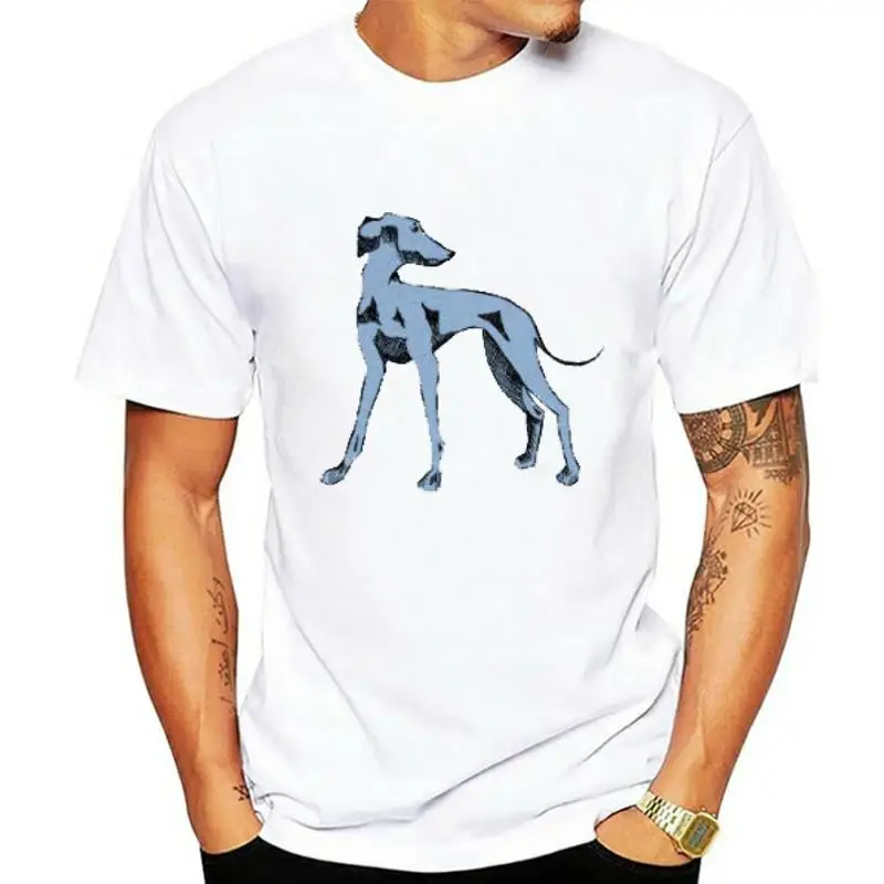 Unisex Greyhound Shirt Dog Tshirts for Men Hand Screen-printed Whippet Tshirt Italian Greyhound Graphic Tee for Men Dog Daddy