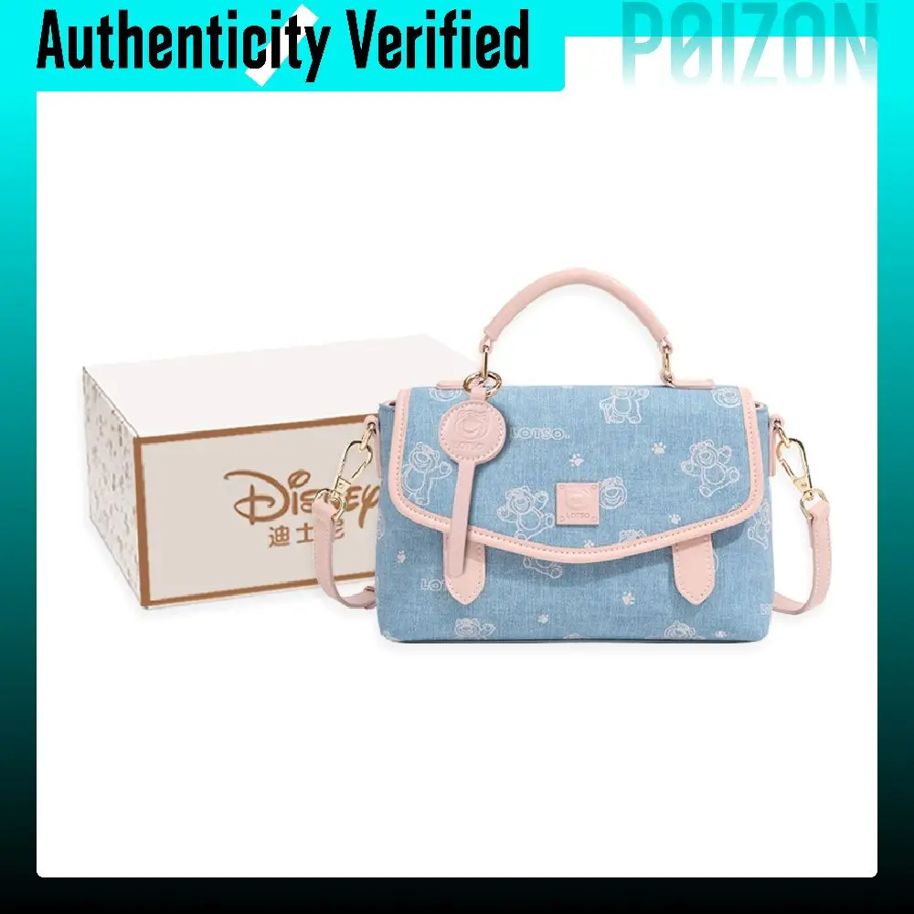 Disney Lotso Leather Handbag Regular Women's Denim Blue/Pink BMK-72730