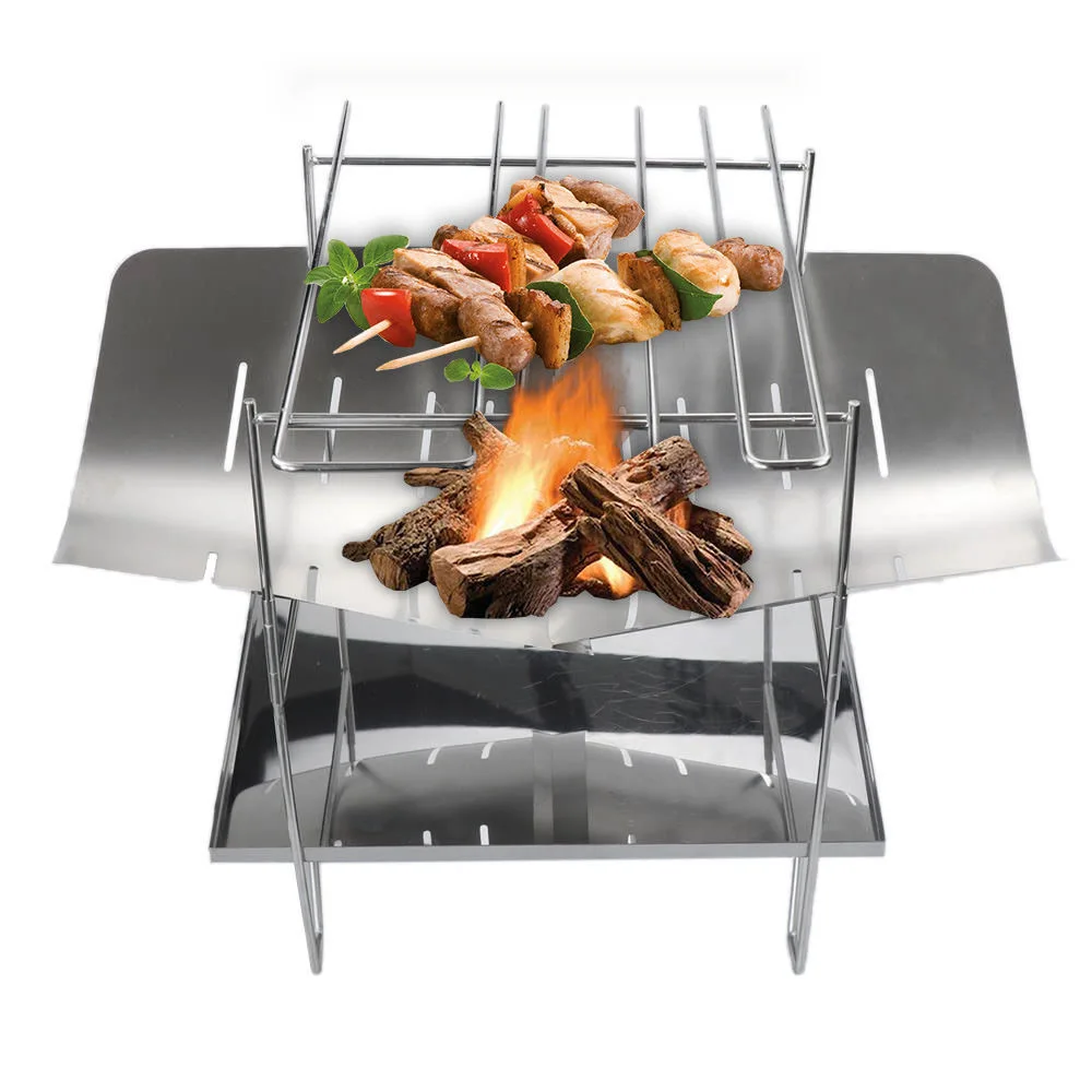 Bonfire Stand Portable Camping Fire Grill Folding Outdoor Wood Burner Stainless Steel Campfire Stove for Camping Picnic