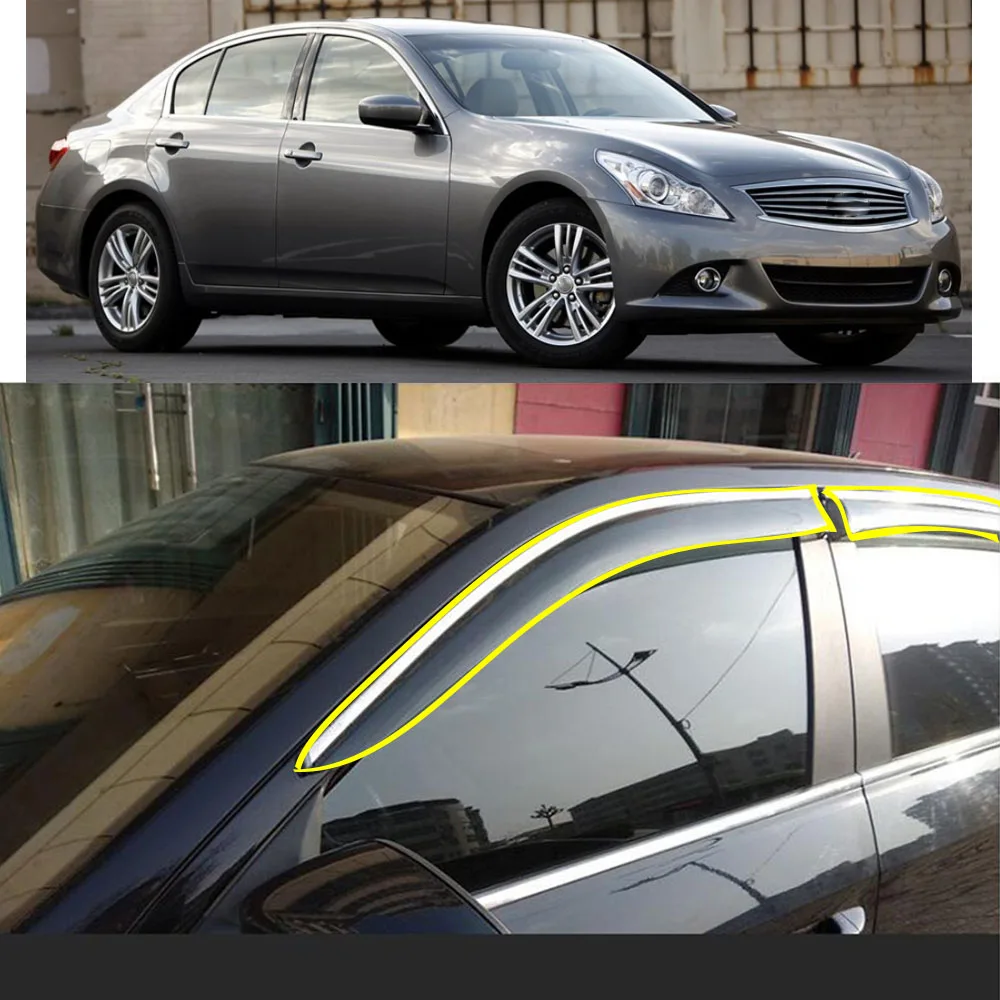 

Car Body Sticker Plastic Window Glass Wind Visor Rain/Sun Guard Vent Parts For INFINITI G25 G35 G37 2009 2010 2011 2012 2013