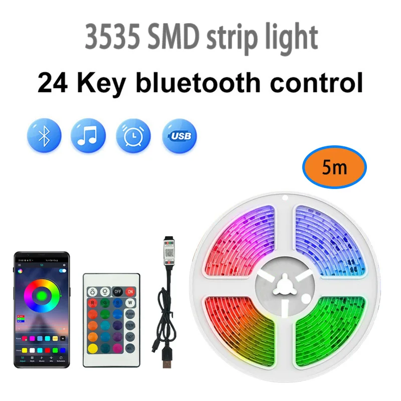 

5m LED Lights Bluetooth 3535 SMD USB LED Strip APP Control WIFI RGB Adhesive Luces Led TV Backlight Lamps for Room Decoration