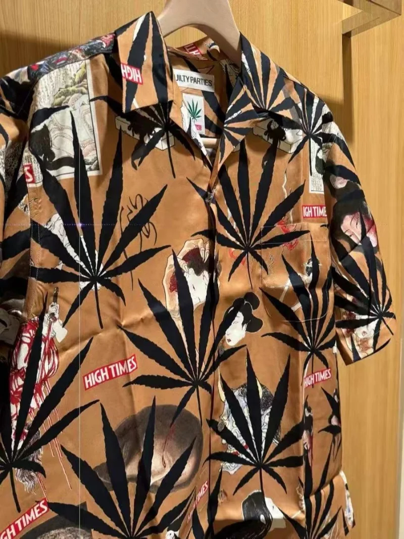 

WACKO MARIA Гавайская свободная повседневная рубашка, летняя модная мужская и женская кубинская рубашка с коротким рукавом, топы