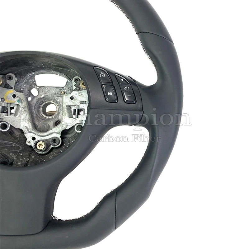 FOR BMW Sport Steering Wheel Black Handmade Leather Car Steering Wheel for BMW M3 E46 E39 E53 330ci 325i Series Without airbags - view 5