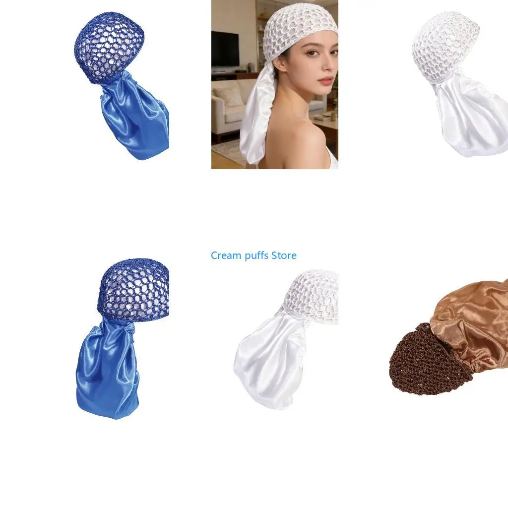 50LE MultiFunctional Reversible Bonnet Wrap Hat Soft Polyester Skull Cap For Women