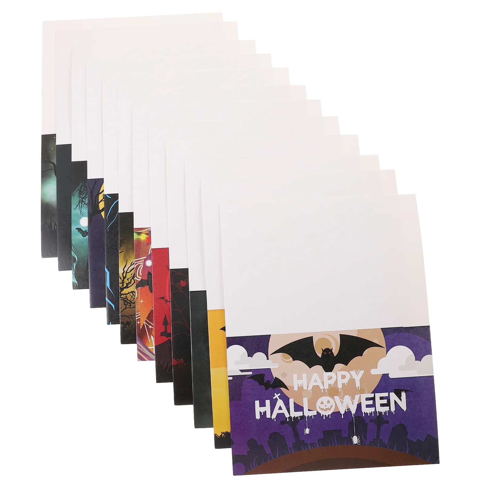 12 Pcs Blessing Gifts Greeting Cards Halloween Design Party Supplies Pumpkin Postcard