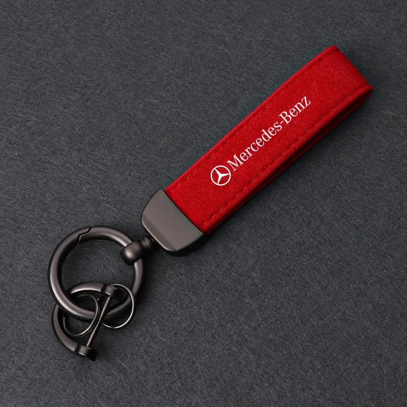 Leather Car Keychain Key Ring Keyring For Mercedes Benz AMG W206 W204 W205 W212 W213 W221 W222 W223 W251 W464 Accessories