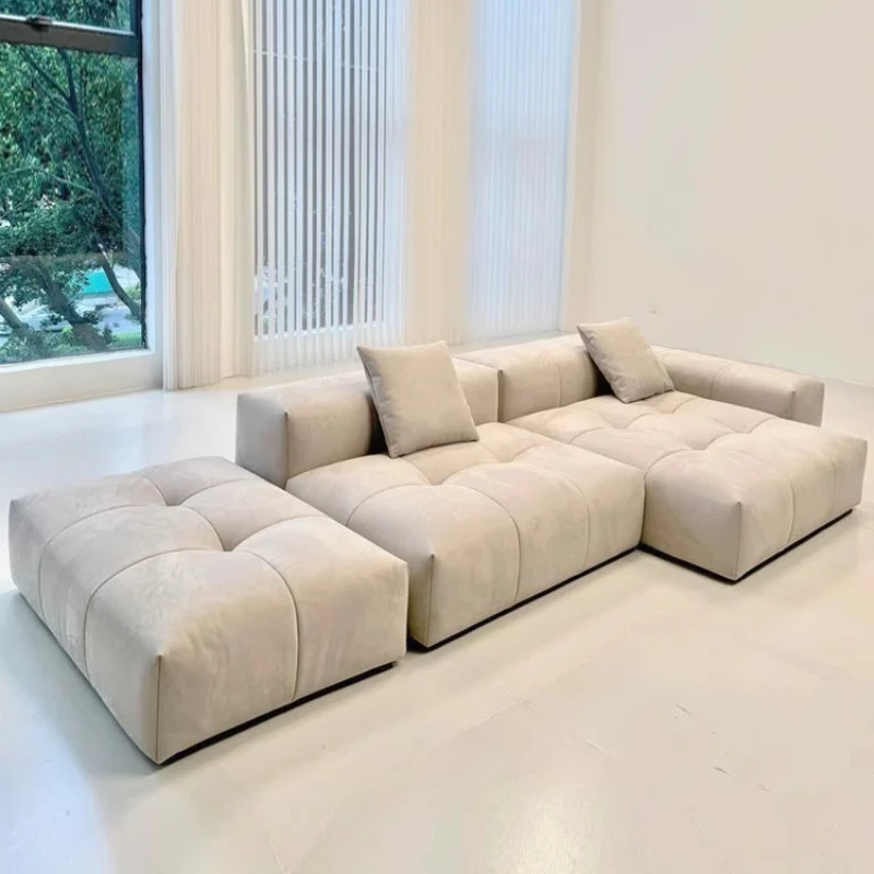 A Vacuum compression pixel sofa retro tofu block single armrest corner module combination simple living room sofa