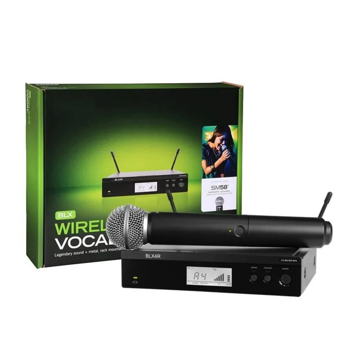 BLX24R BLX4R BETA58 PG58 SM 58 UHF Wireless Karaoke Mic System Microphone Handheld Metal Black Wireless Microphone