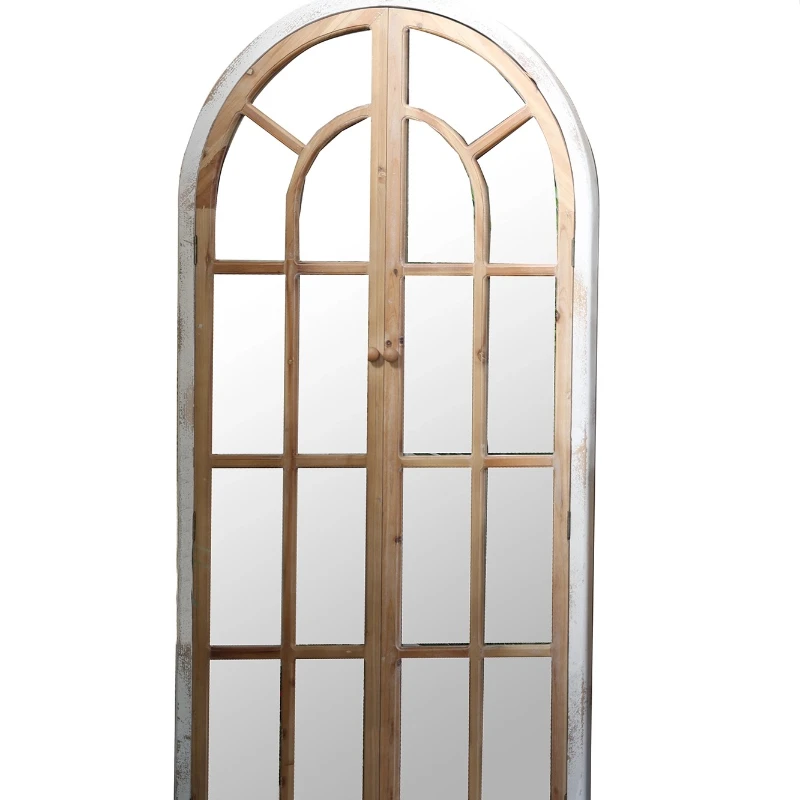 

Retro full-length mirror French solid wood fitting mirror wall-mounted vertical household arch full-length mirror made of fir