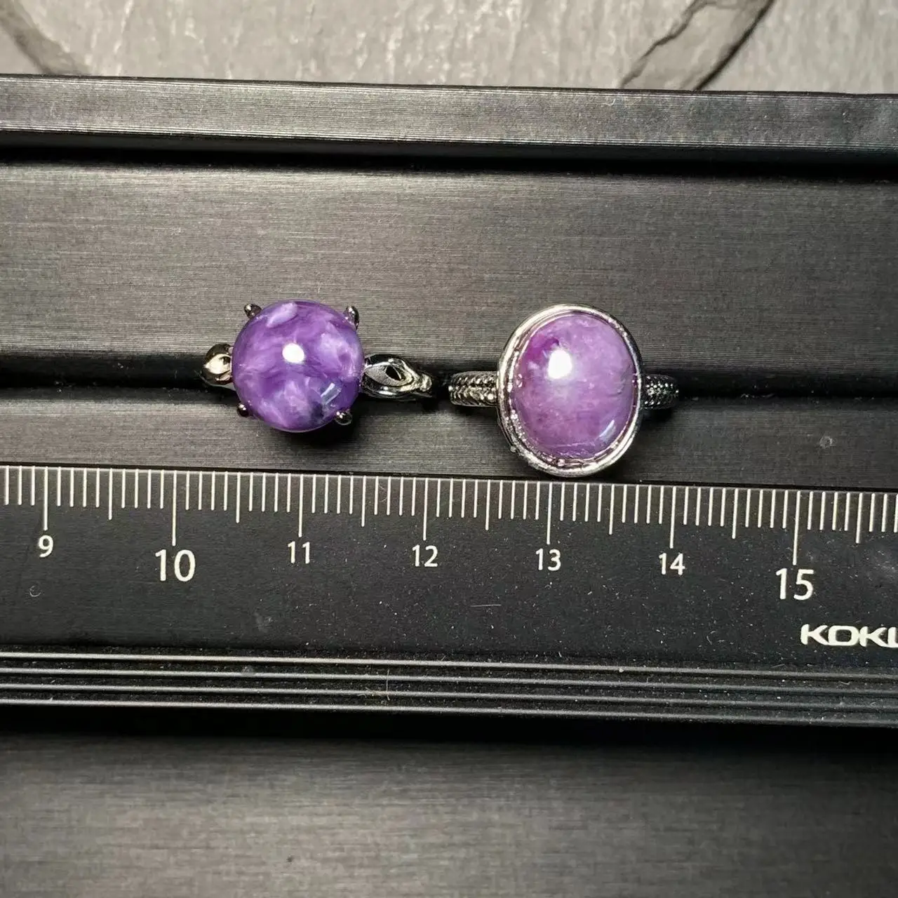 MM Natural Charoite Ring Adjustable Female Stone Ring Jewelry for Women Gift Wholesale High Quality Vintage Fine